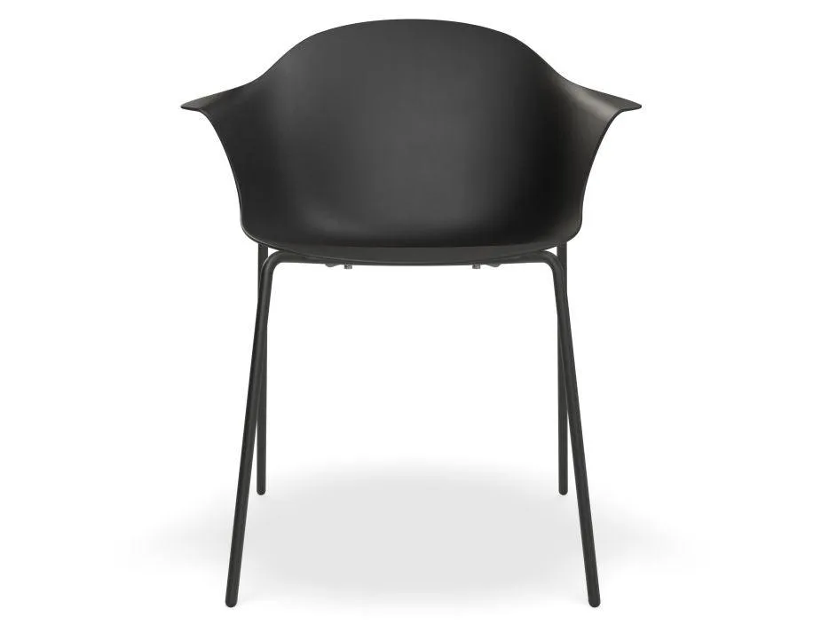 Pebble Armchair Black with Shell Seat - Natural Beechwood Base