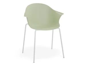 Pebble Armchair Mint Green with Shell Seat - 4 Post Base with White Legs