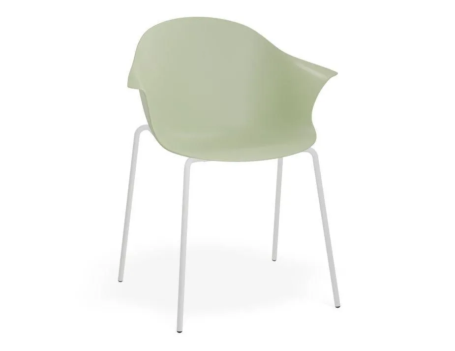 Pebble Armchair Mint Green with Shell Seat - Pyramid Fixed Base