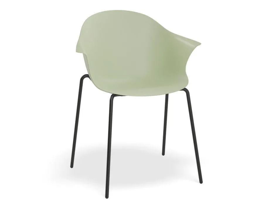 Pebble Armchair Mint Green with Shell Seat - Pyramid Fixed Base