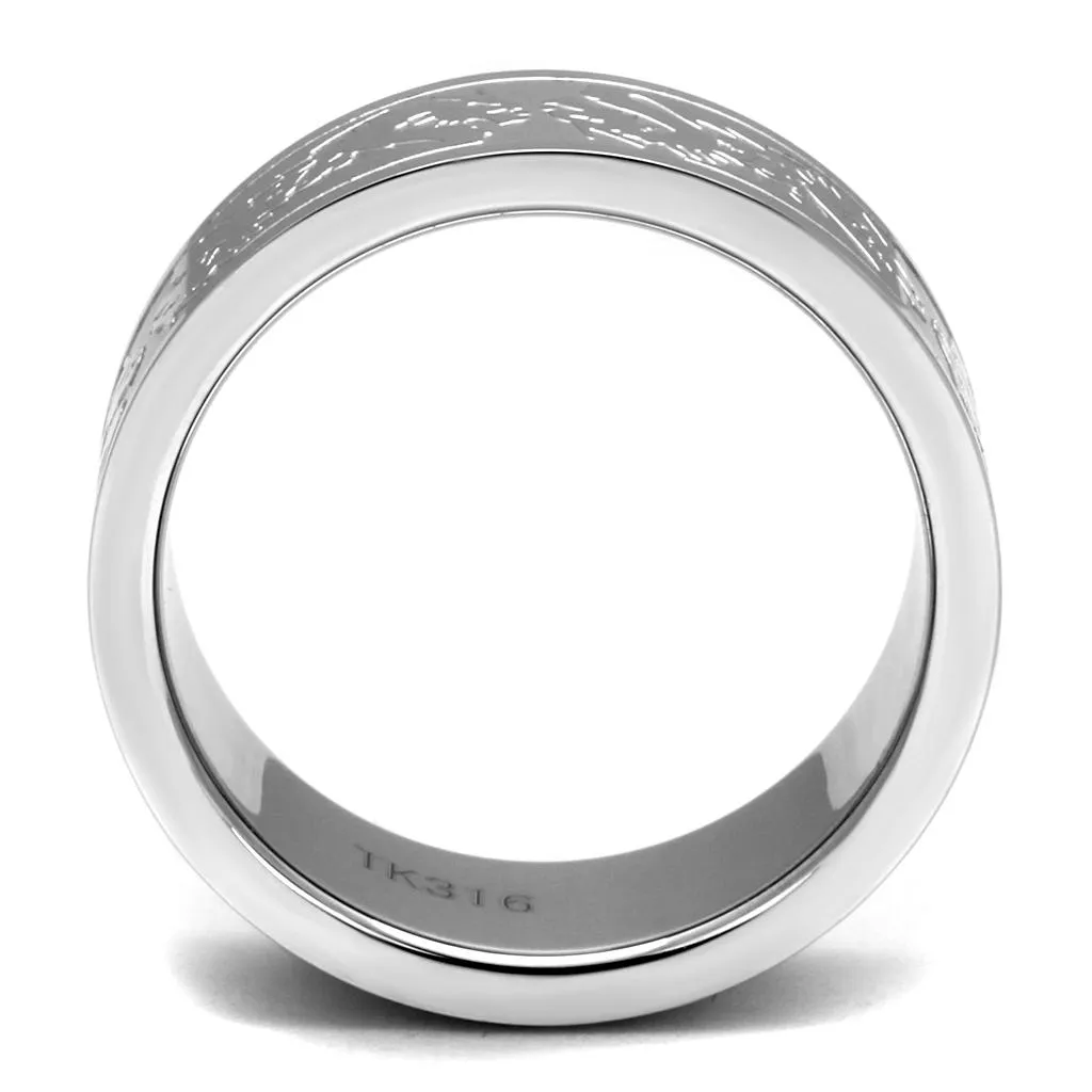 polished (no plating) Stainless Steel Ring with No Stone for Women Style TK2940