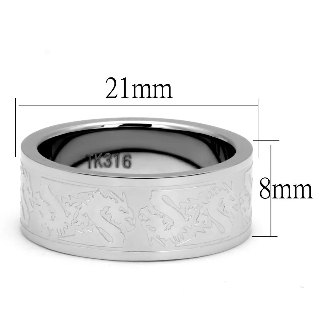 polished (no plating) Stainless Steel Ring with No Stone for Women Style TK2940