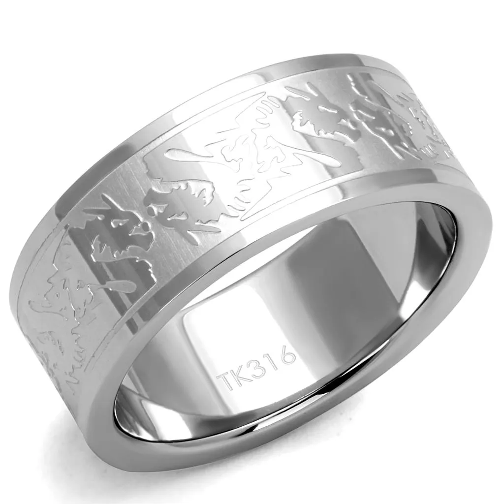 polished (no plating) Stainless Steel Ring with No Stone for Women Style TK2940