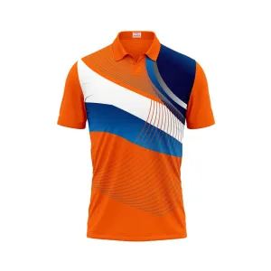 Polo Neck Printed Jersey Orange Design 12