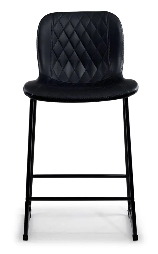 Pont Upholstered Counter Height Stool - Black