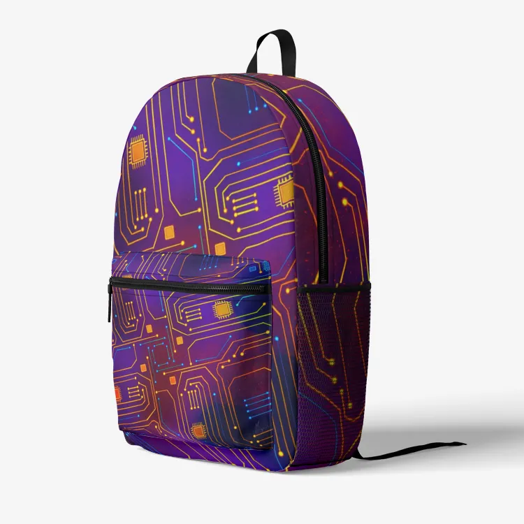 Psy Circuit 2 | Retro Colorful Print Trendy Backpack | Magusz