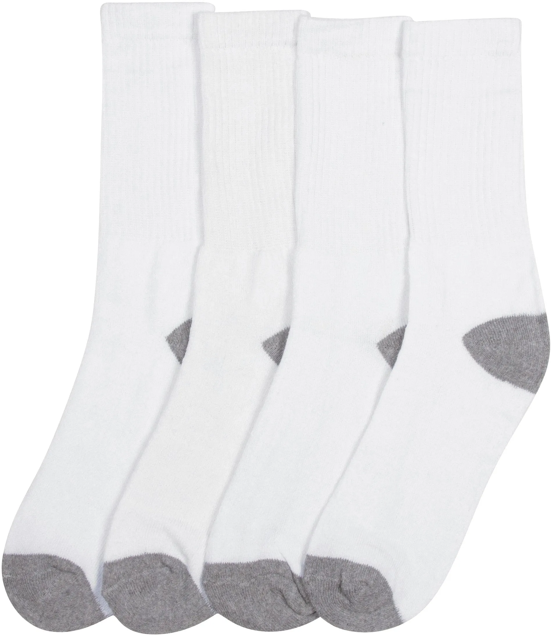 Sakkas Men's Reinforced Toe Cotton Blend Sport Crew Socks Value 4-Pack