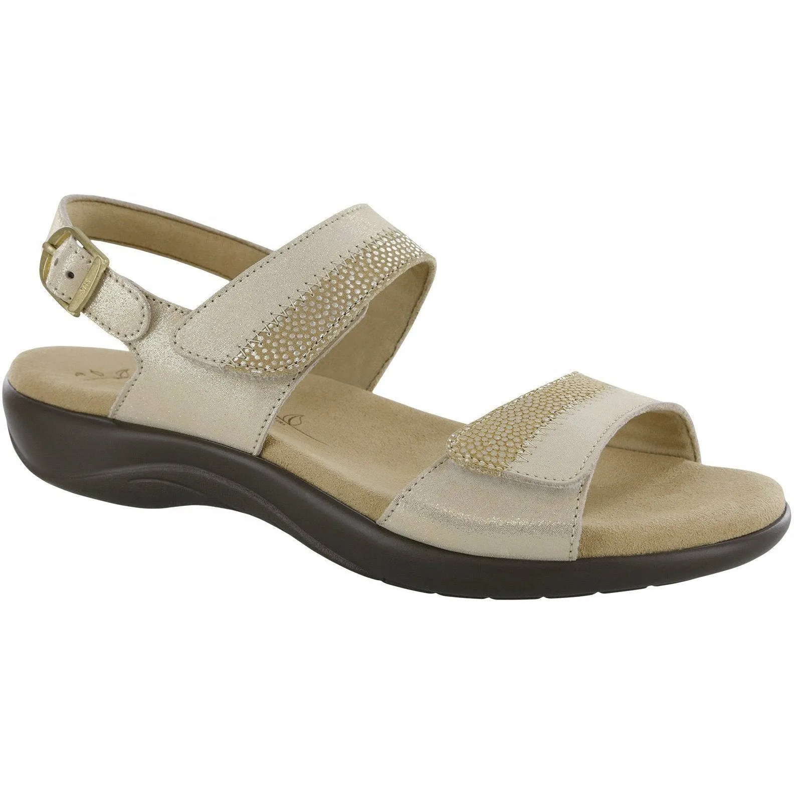 SAS Women's NUDU644 Nudu Heel Strap Golden Sandal-Made in USA-Brandy's Shoes