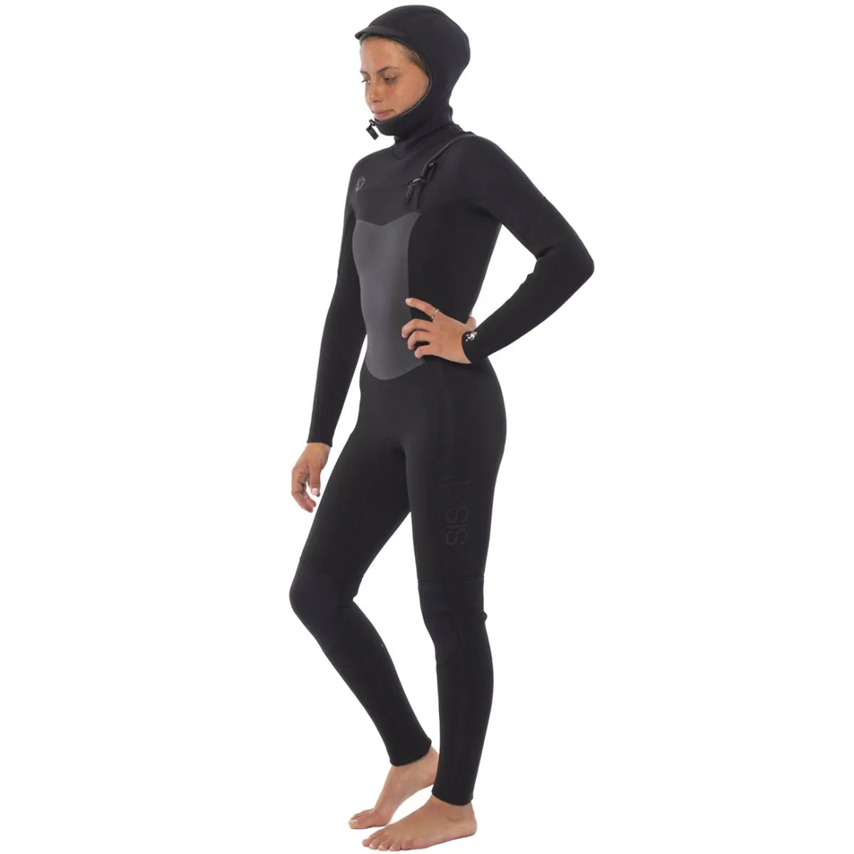 Sisstrevolution Women's Seven Seas 5/4 Hooded Chest Zip Wetsuit