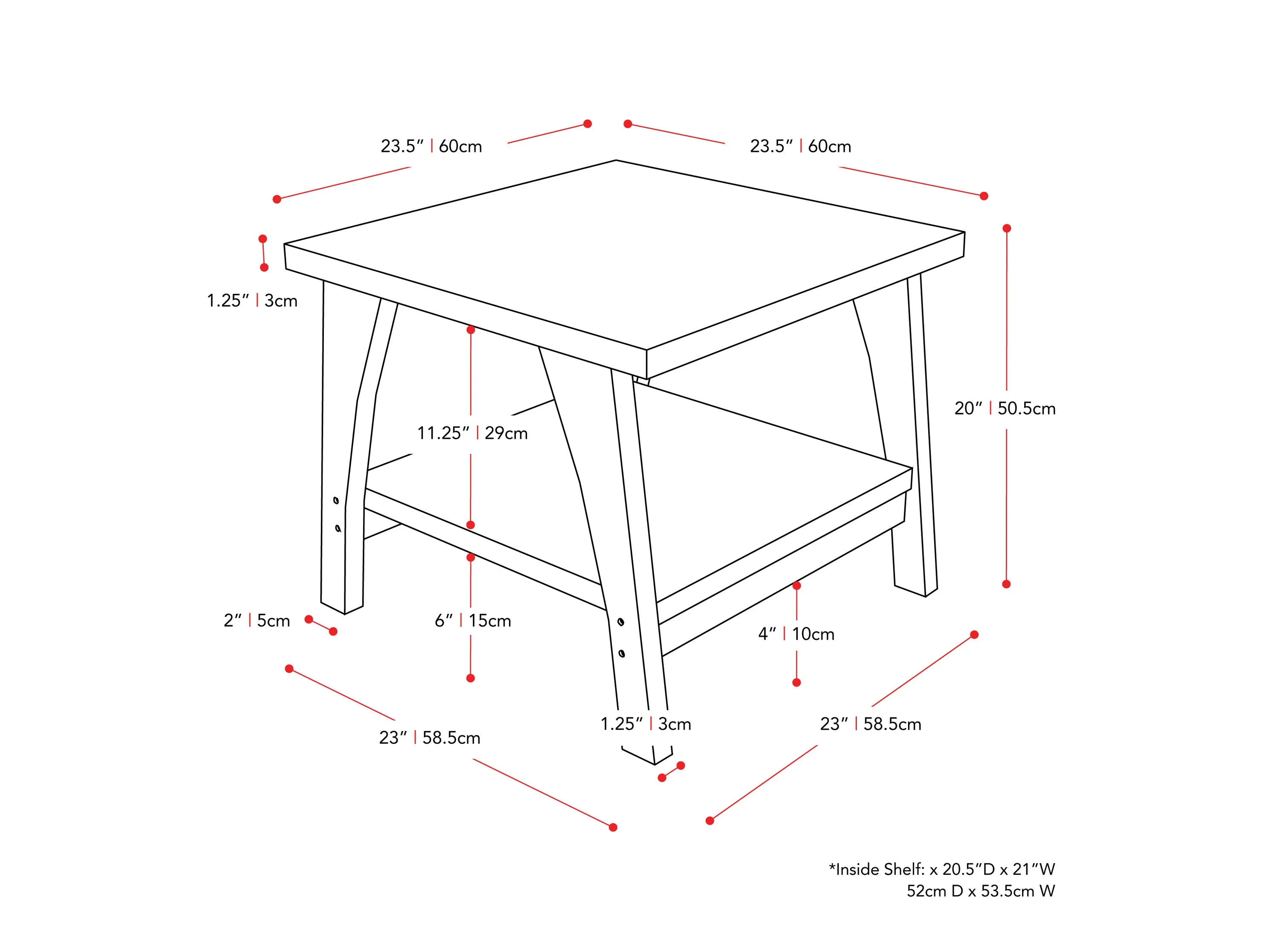 Square End Table