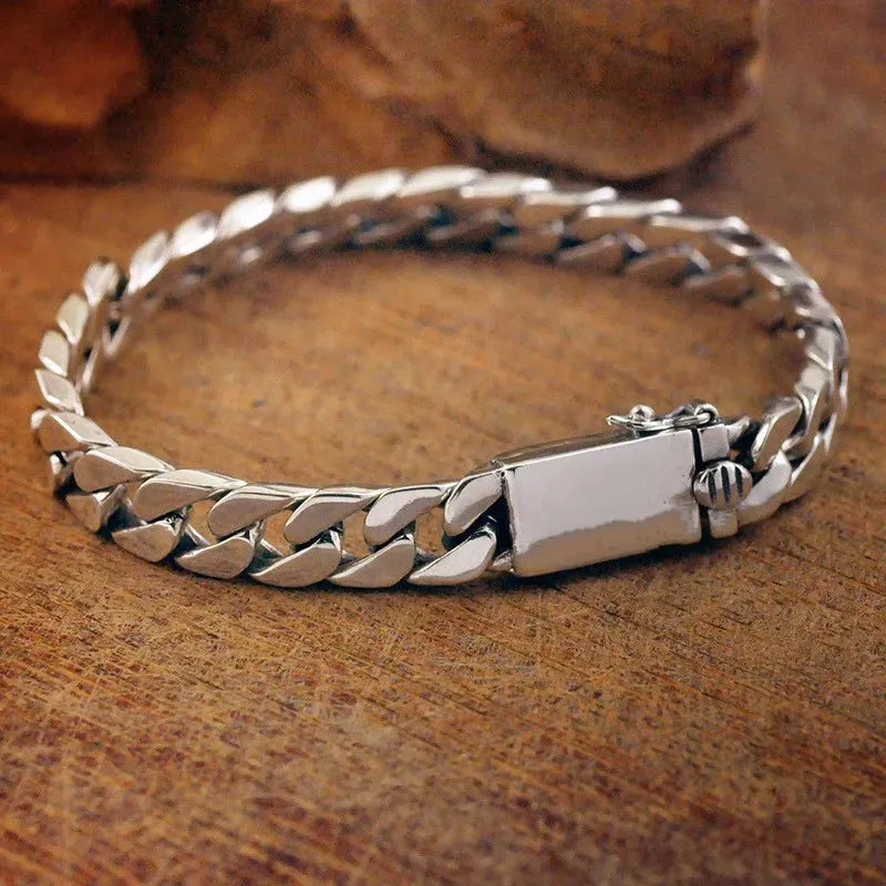 Stainless Steel Nordic Double Wolf Head Bracelet Men\\\'s Retro Punk Mesh Chain Animal Bracelet Hip Hop Rock Trend Jewelry