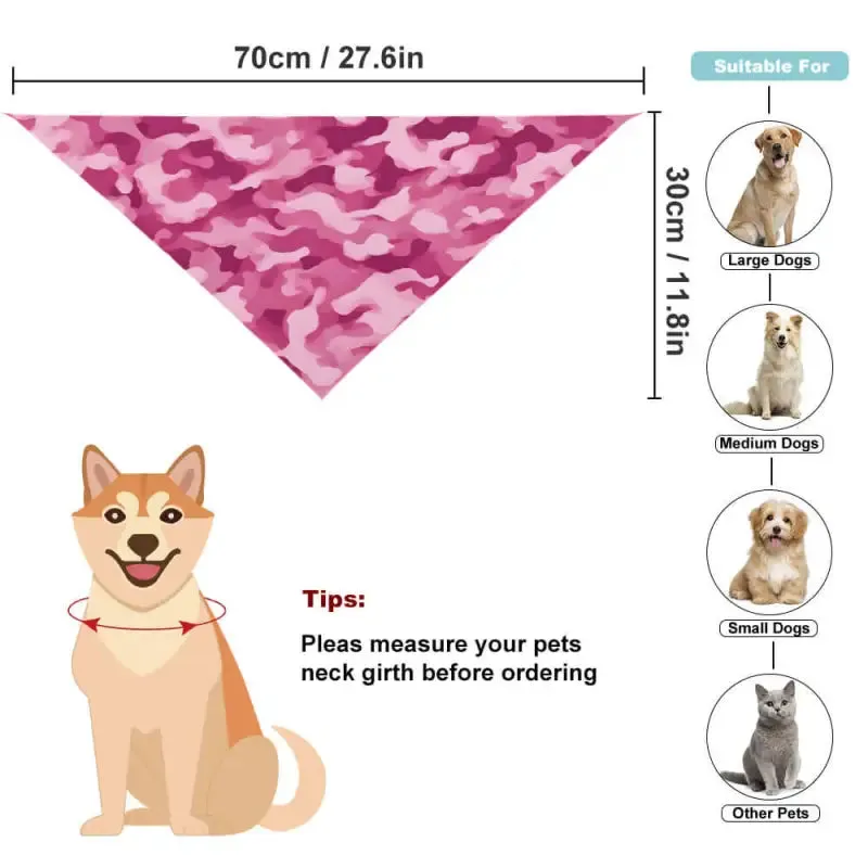 Stylish Pink Camo Pet Bandana for Trendy Pets