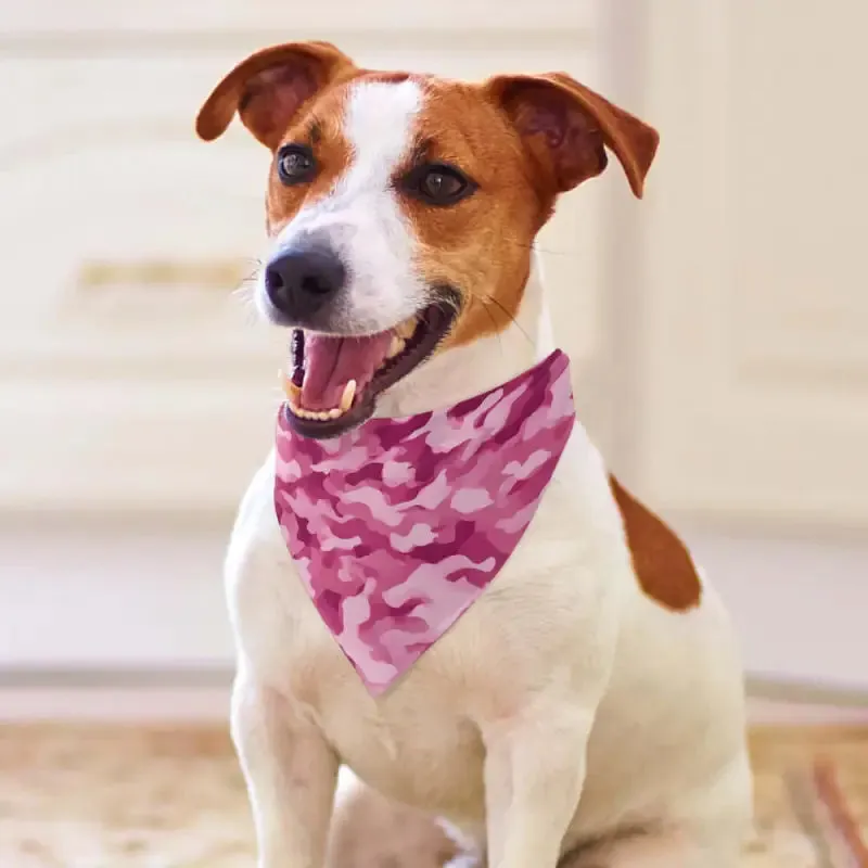 Stylish Pink Camo Pet Bandana for Trendy Pets