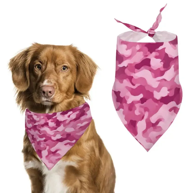 Stylish Pink Camo Pet Bandana for Trendy Pets