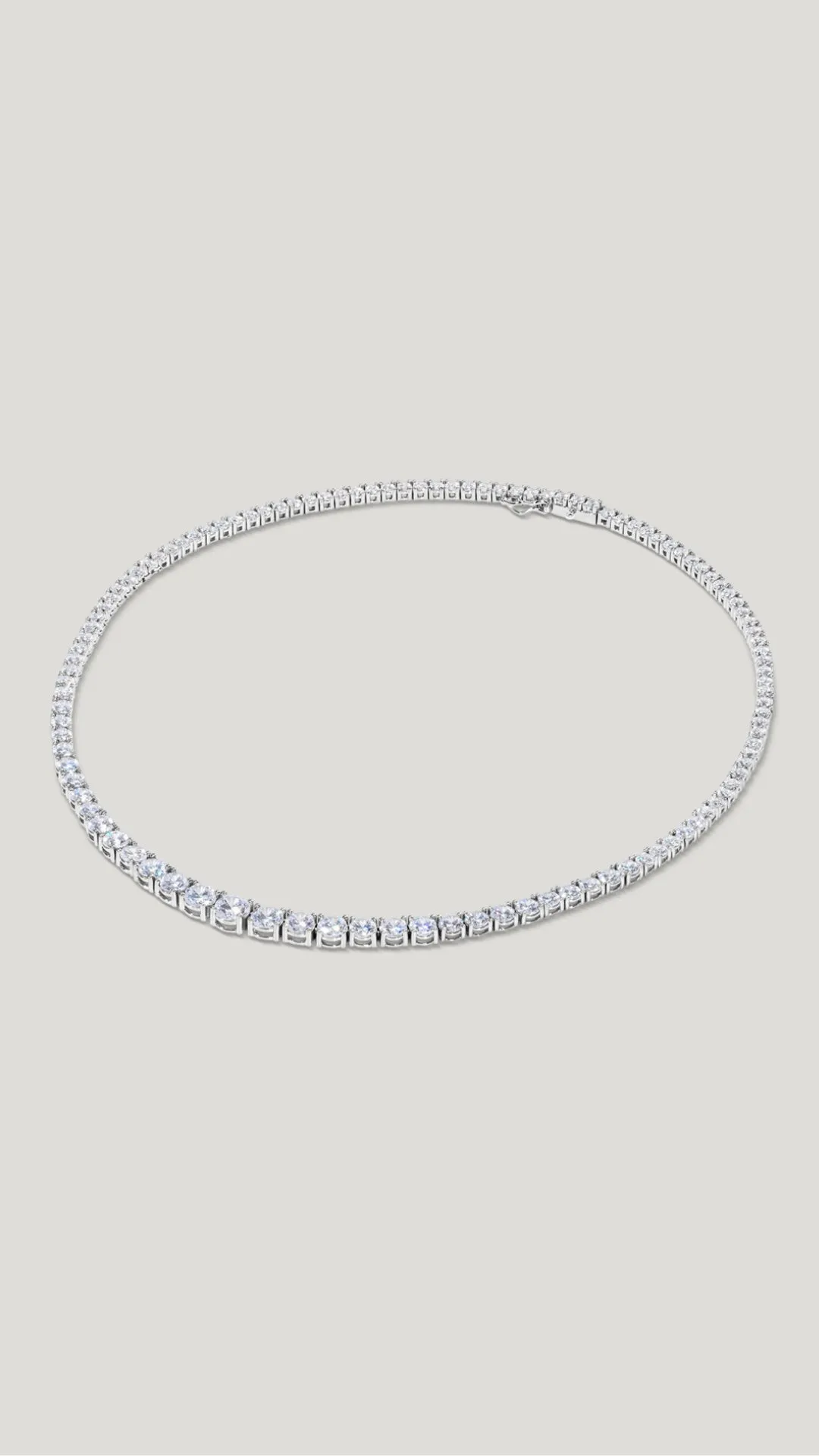 Taryn Gradient Line Necklace White Gold Plated