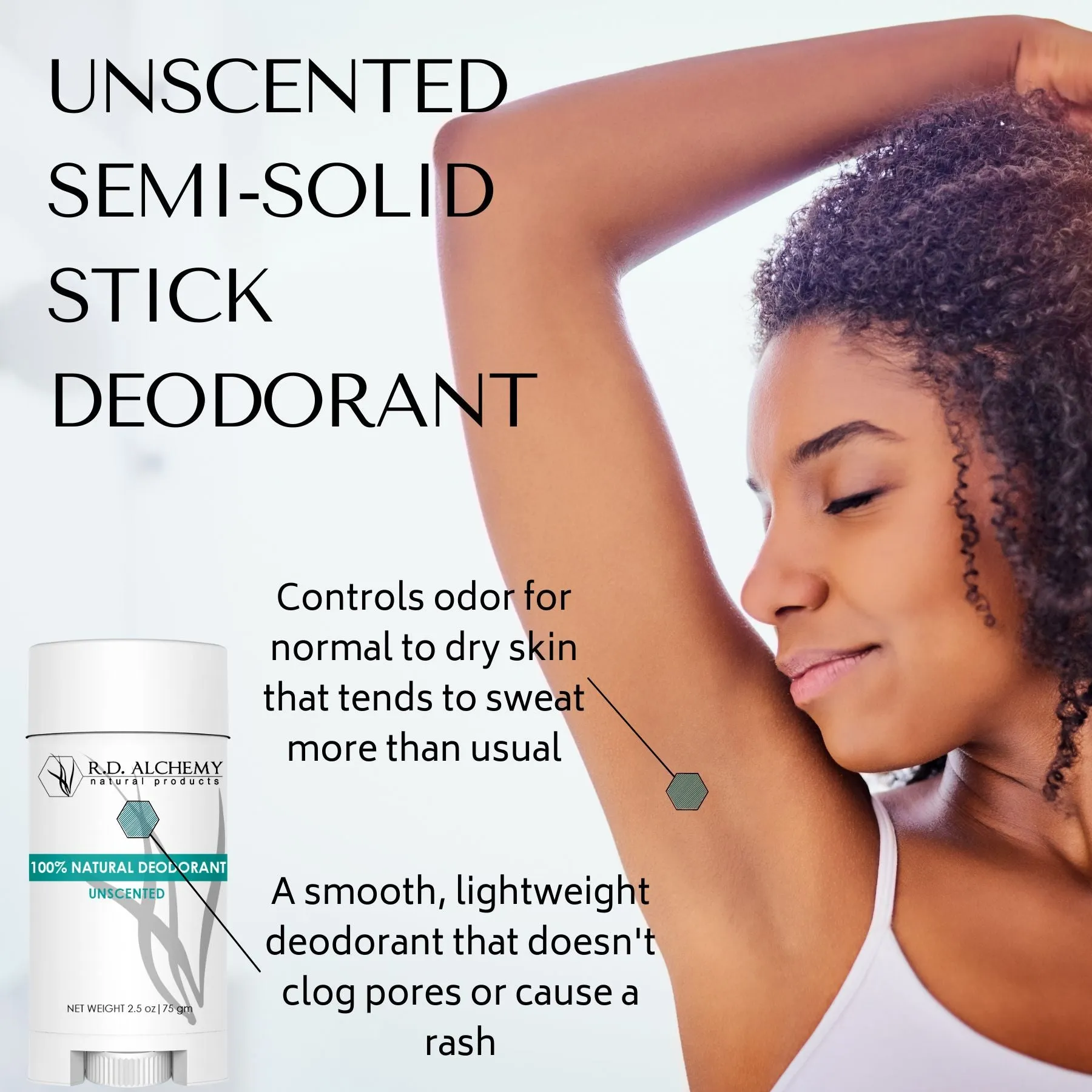 Unscented Semi-Solid Stick Deodorant