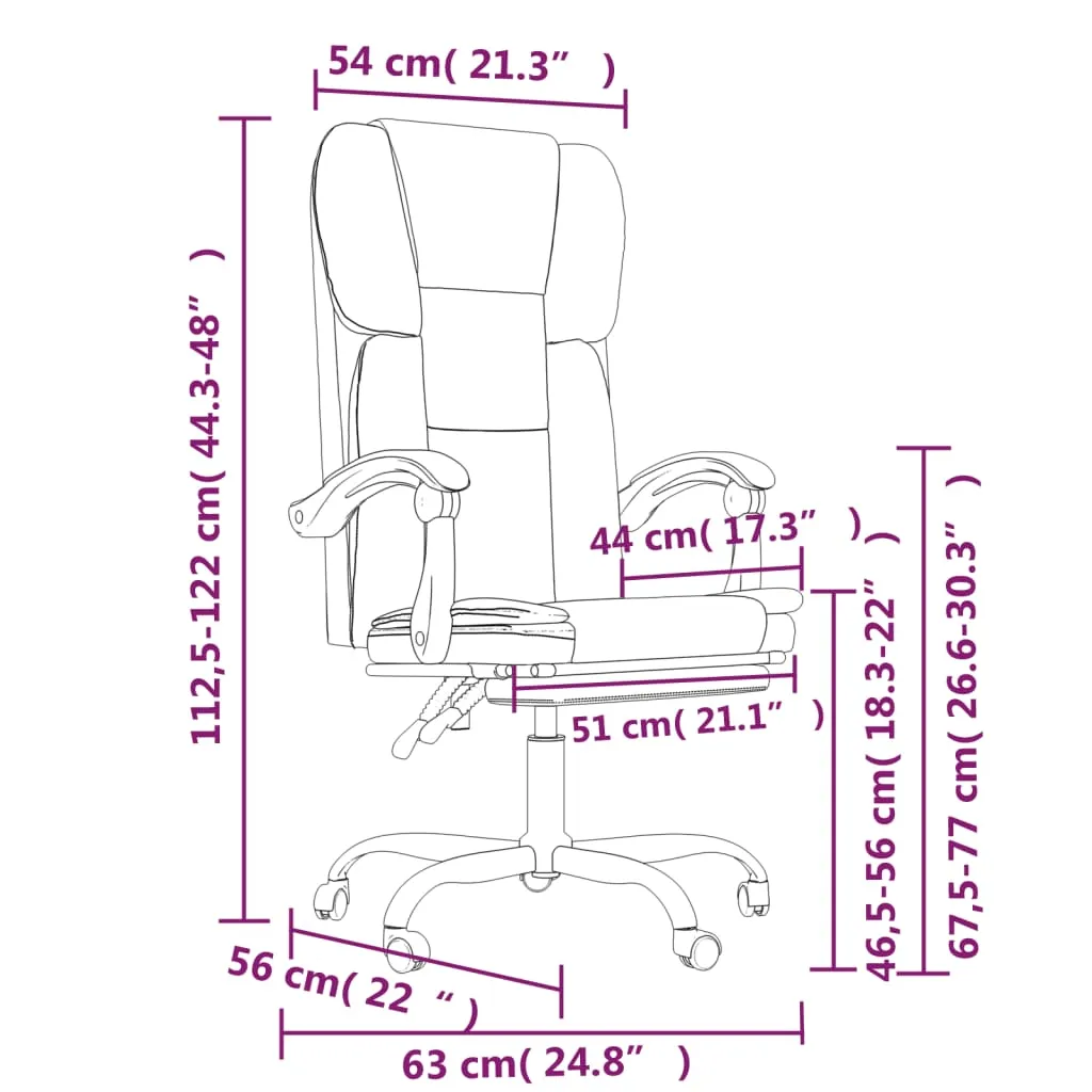 vidaXL Reclining Office Chair Grey Faux Leather - Elegant and Comfortable for Home and Office