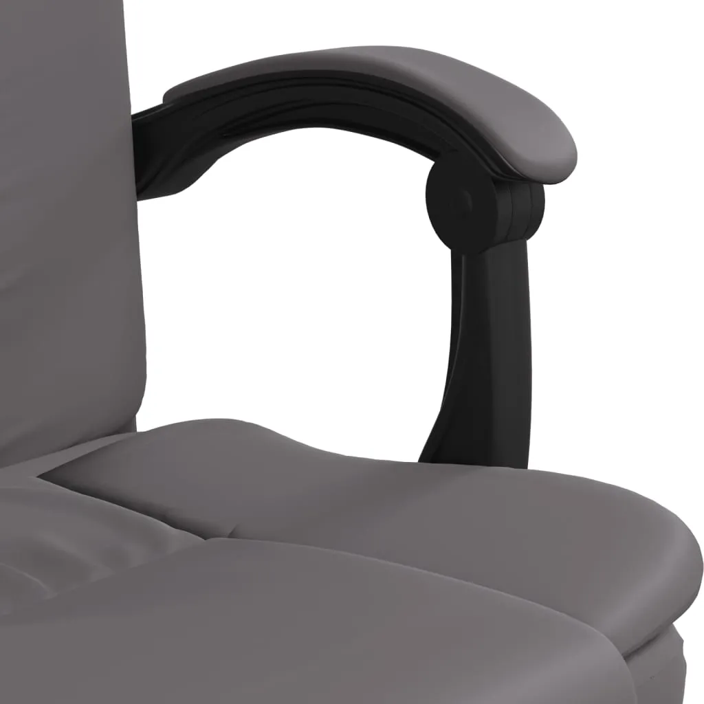 vidaXL Reclining Office Chair Grey Faux Leather - Elegant and Comfortable for Home and Office