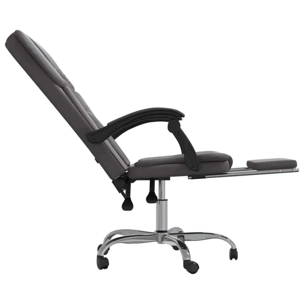 vidaXL Reclining Office Chair Grey Faux Leather - Elegant and Comfortable for Home and Office