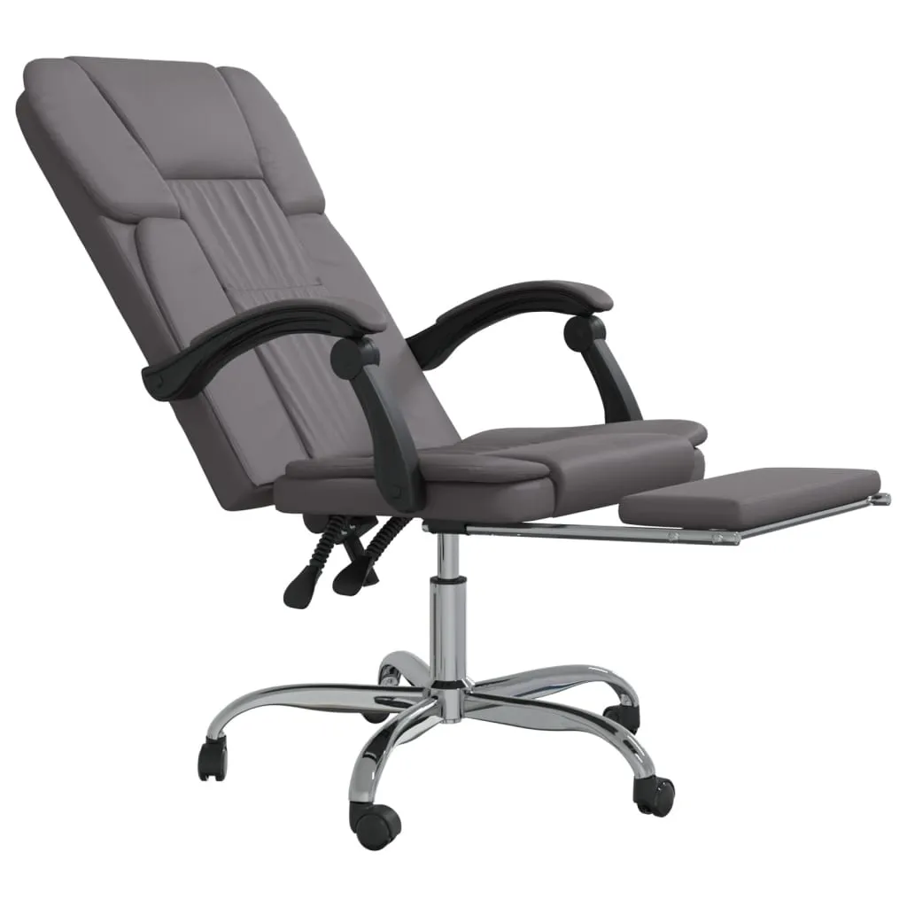 vidaXL Reclining Office Chair Grey Faux Leather - Elegant and Comfortable for Home and Office