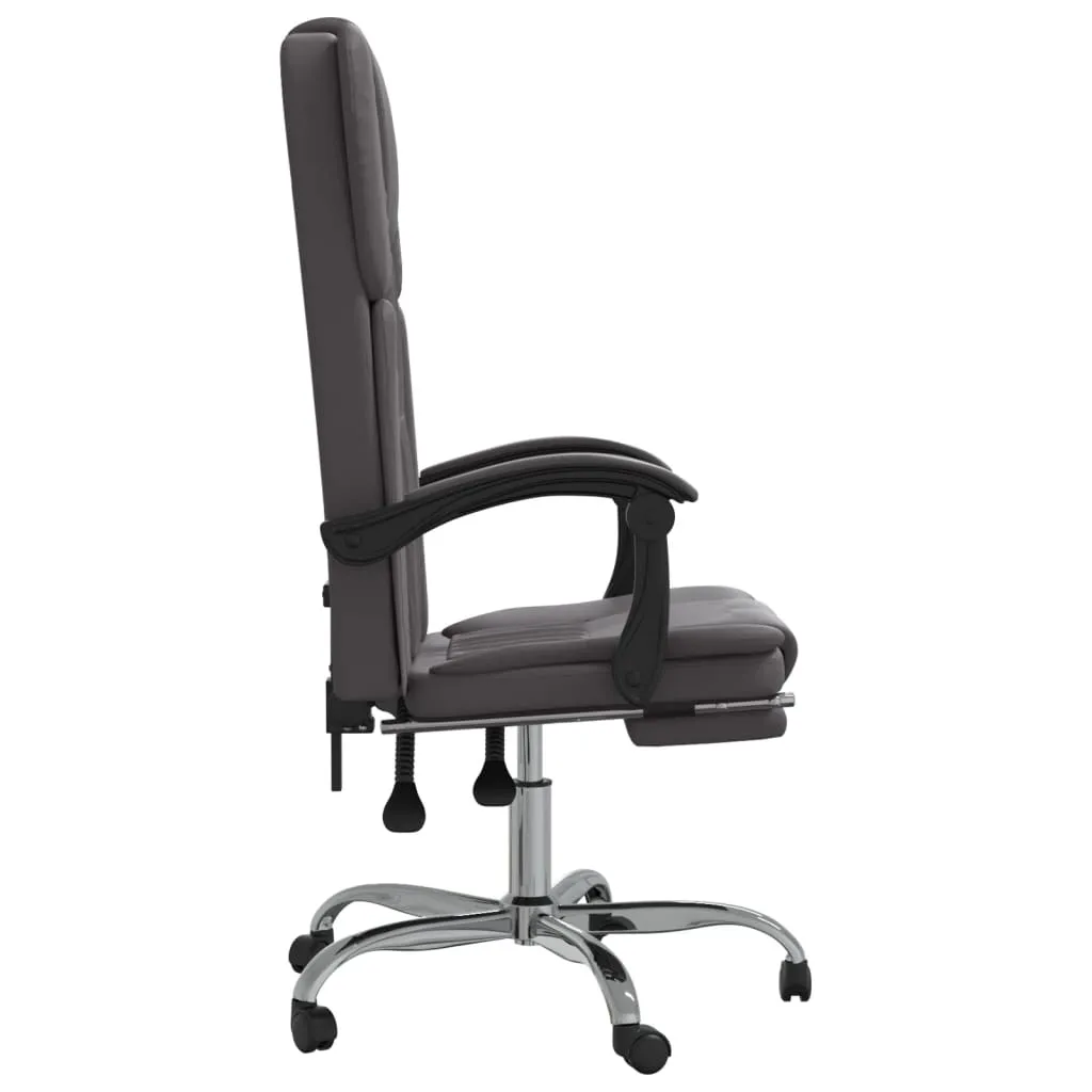 vidaXL Reclining Office Chair Grey Faux Leather - Elegant and Comfortable for Home and Office