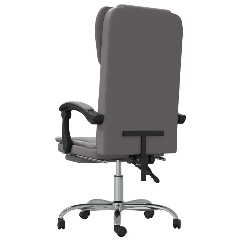 vidaXL Reclining Office Chair Grey Faux Leather - Elegant and Comfortable for Home and Office