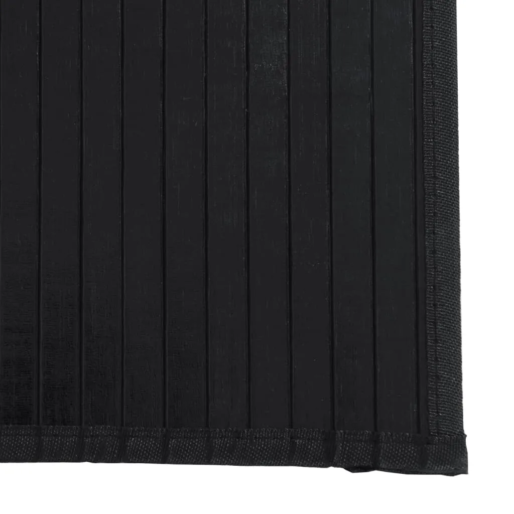 vidaXL Rectangular Bamboo Rug - 100x500 cm, Black, Durable & Stylish