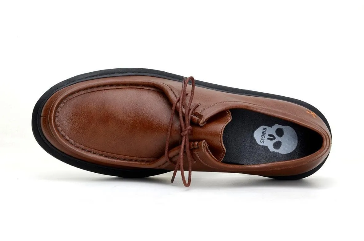 'Wallabee' vegan lace-up shoe by King55 - cognac